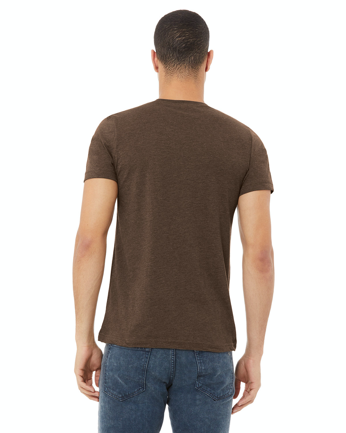 Unisex Jersey Short-Sleeve V-Neck T-Shirt - Heather Brown