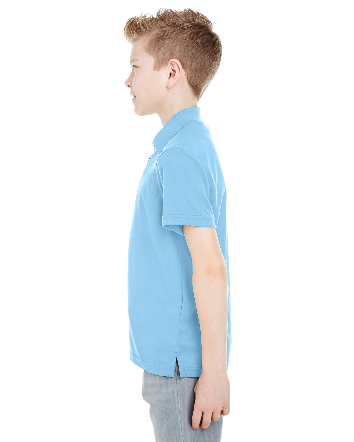 Youth Cool & Dry Mesh Piqué Polo - Columbia Blue