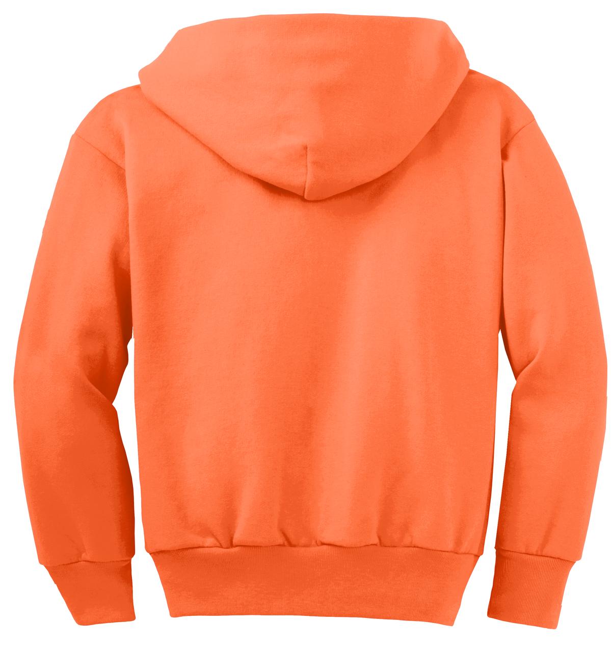 Youth Core Fleece Full-Zip Hoodie - Neon Orange