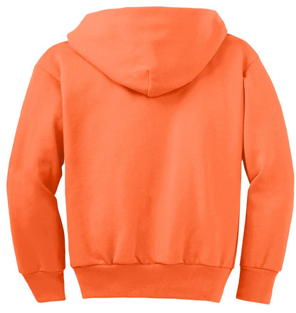 Youth Core Fleece Full-Zip Hoodie - Neon Orange