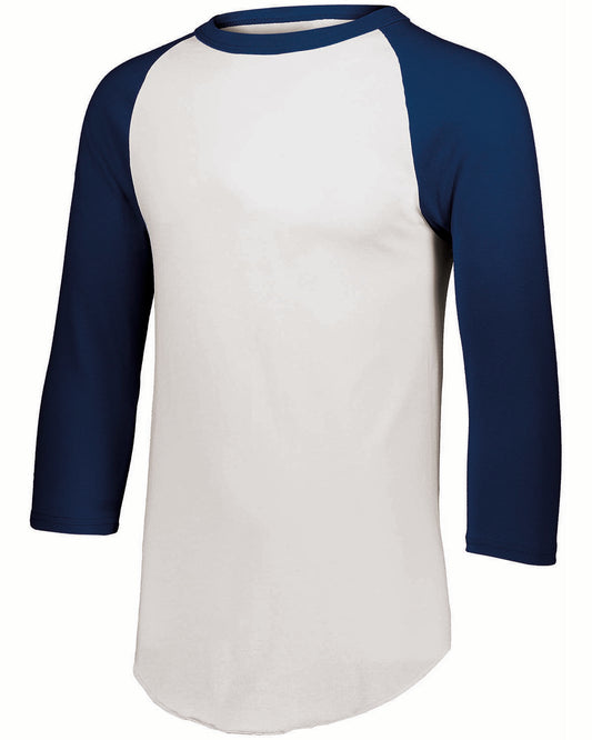 Unisex 3/4-Sleeve Baseball Jersey - White / Navy