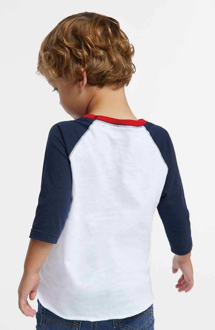 Toddler Baseball T-Shirt - White / Navy / Red