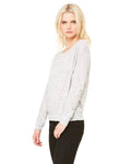 Women's Flowy Long-Sleeve Off Shoulder T-Shirt - White Marble