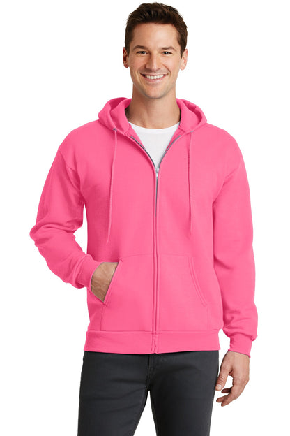 Unisex Core Fleece Full-Zip Hoodie - Neon Pink