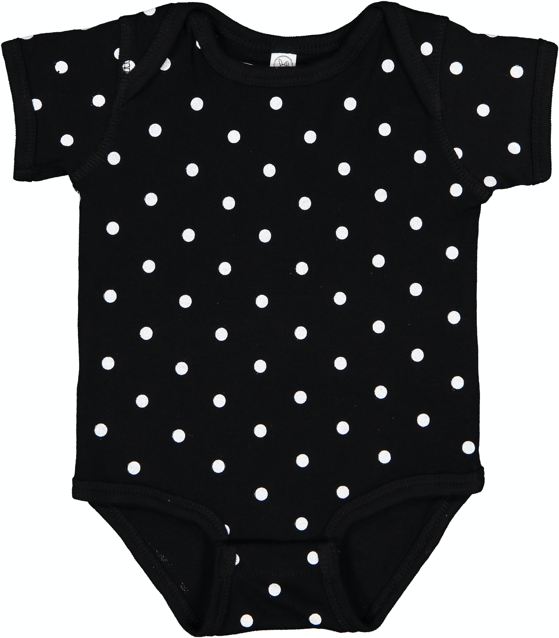 Infant Baby Rib Bodysuit - Black / White Dot