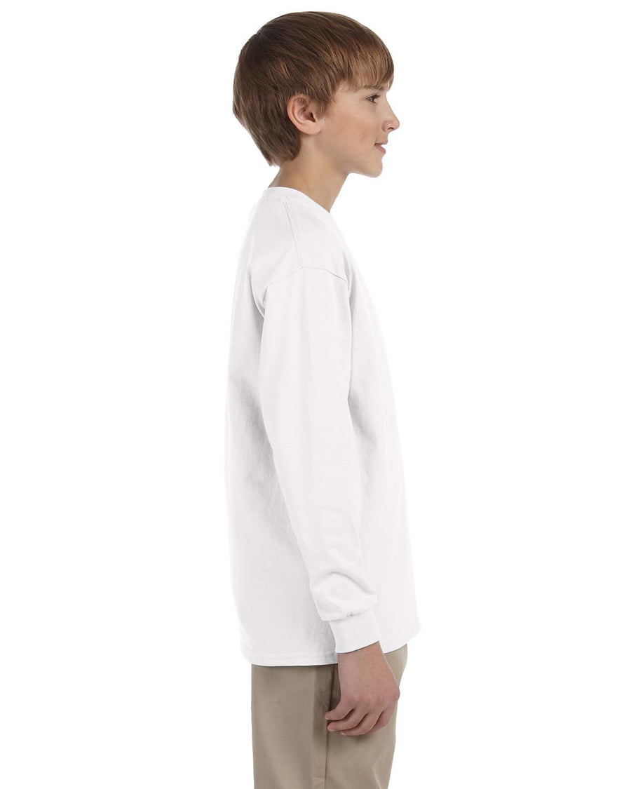 Youth Ultra Cotton® 6 oz. Long-Sleeve T-Shirt - White