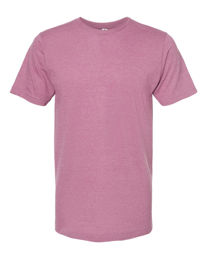 Unisex Fine Jersey Tee - Heather Cassis