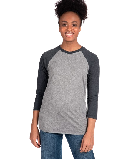 Unisex Triblend 3/4-Sleeve Raglan - Vintage Navy / Premium Heather
