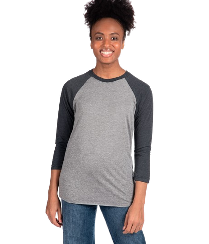 Unisex Triblend 3/4-Sleeve Raglan - Vintage Navy / Premium Heather