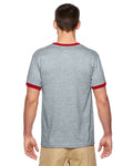 Unisex Ringer T-Shirt - Sport Gray / Red