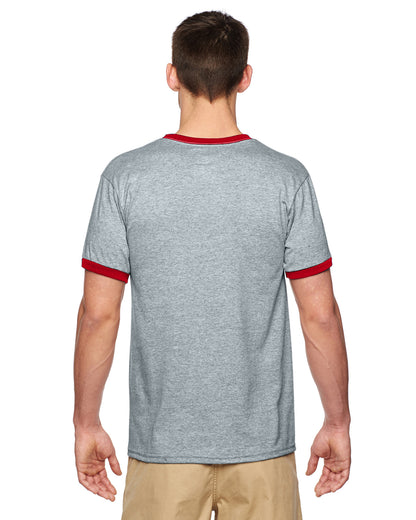 Unisex Ringer T-Shirt - Sport Gray / Red
