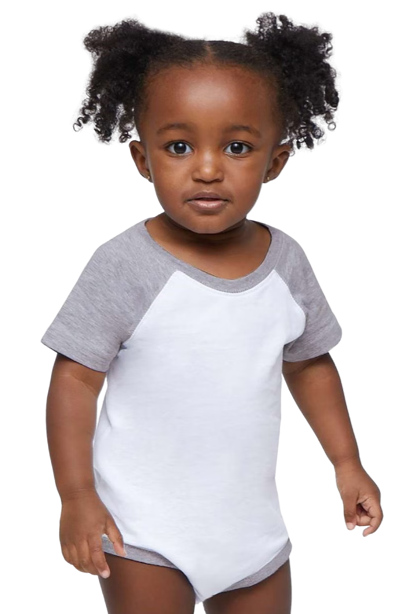 Infant Baseball Bodysuit - White / Vintage Heather