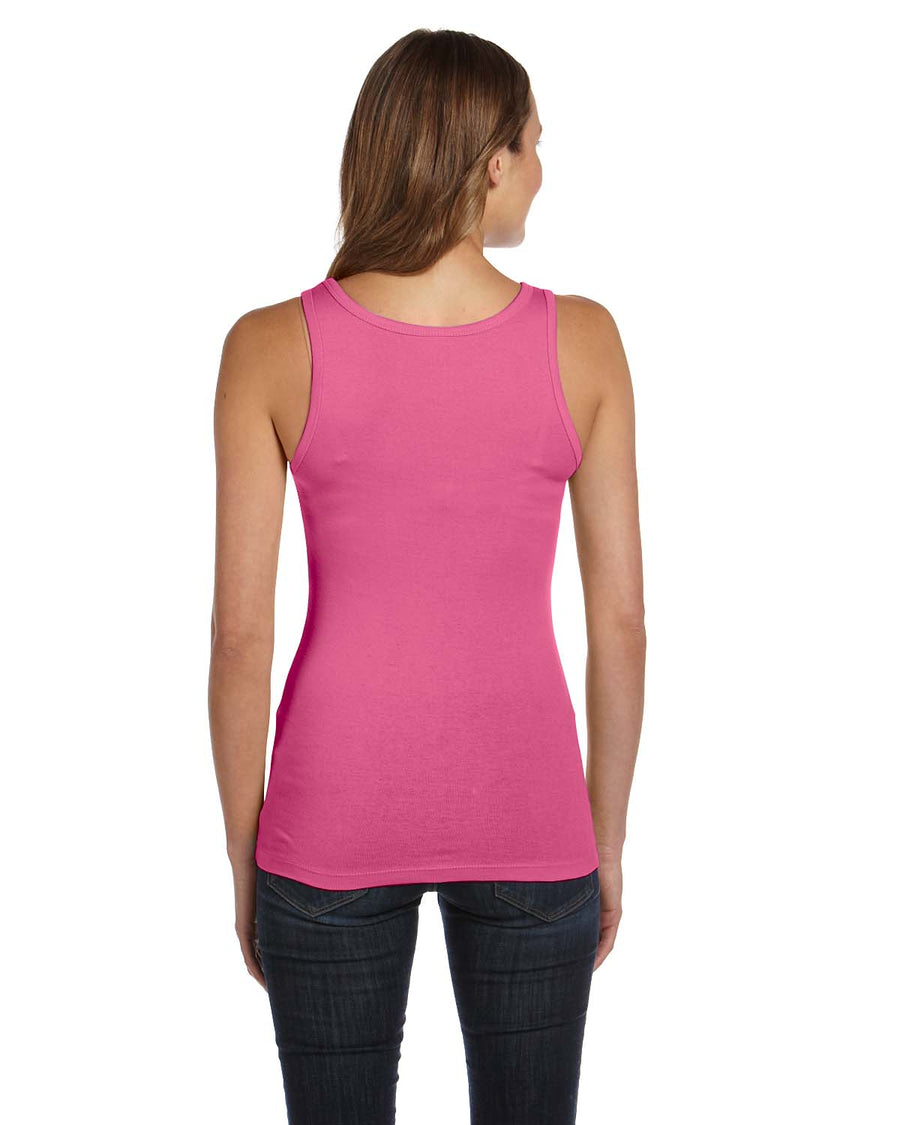 Women's Sheer Mini Rib Tank - Very Pink