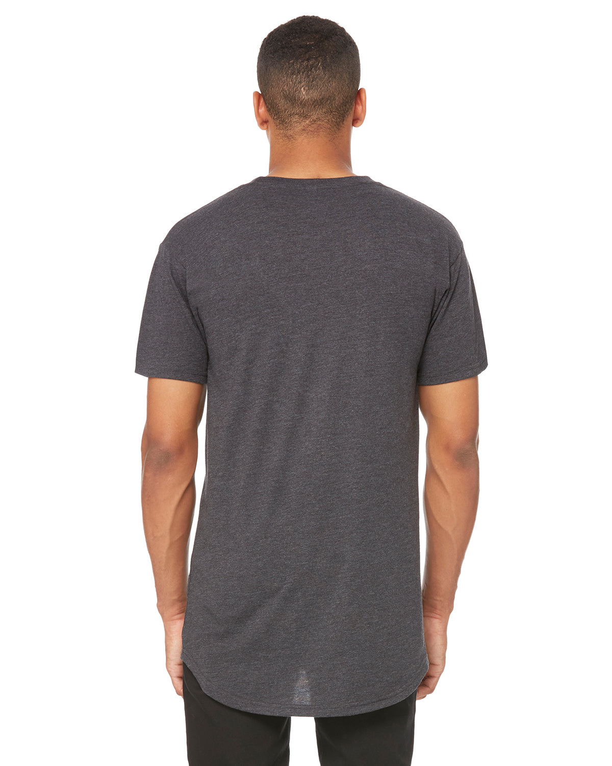 Men's Long Body Urban T-Shirt - Heather Dark Gray