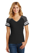 Women's Game V-Neck Tee - Black / Heather Charcoal