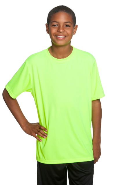 Youth Cooling Performance T-Shirt - High Viz Safety Yellow