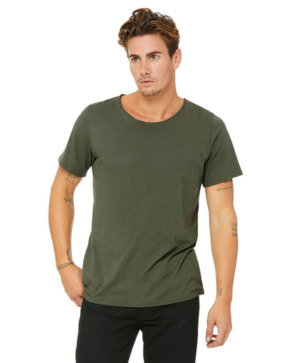 Men's Jersey Raw Neck T-Shirt - Military Green