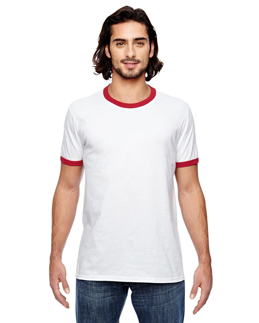 Unisex Lightweight Ringer T-Shirt - White Red