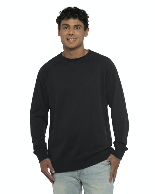 Unisex French Terry Raglan Crew - Black
