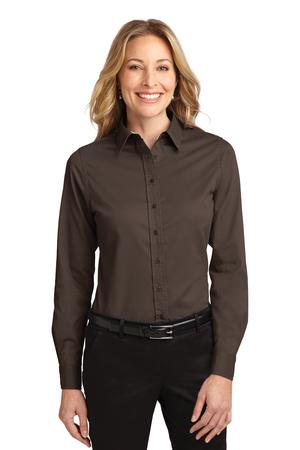 Women's Long Sleeve Easy Care Shirt - Coffee Bean / St