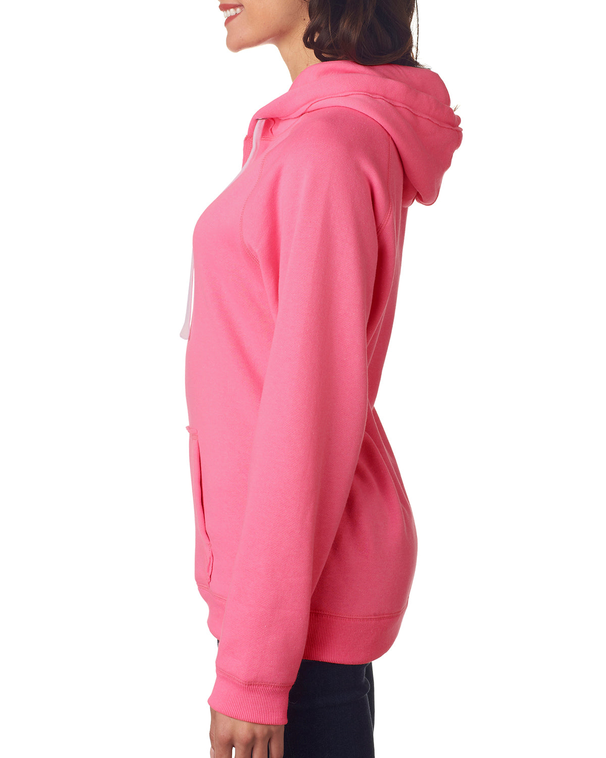 Women's Sydney Brushed V-Neck Hoodie - Neon Pink