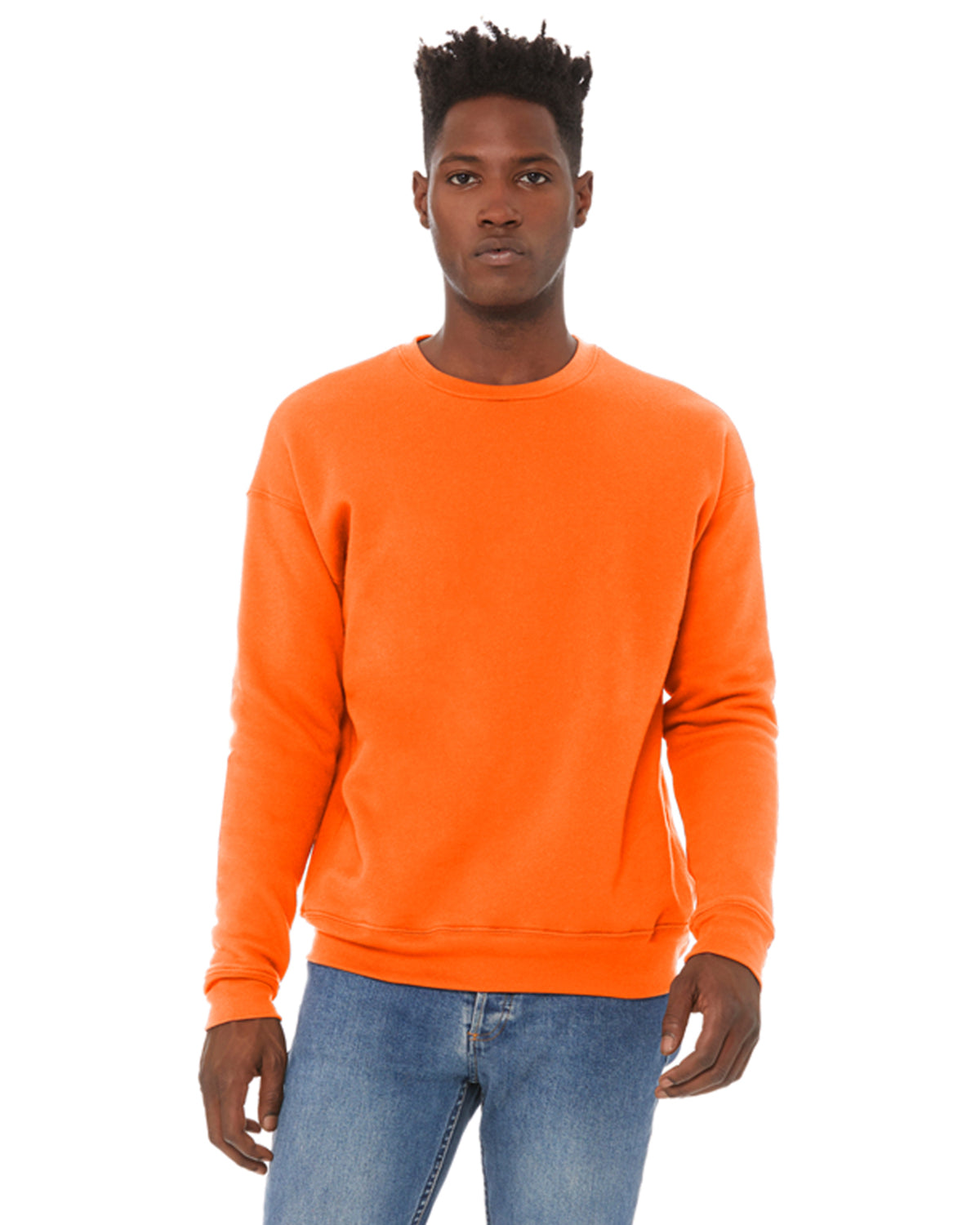 Unisex Drop Shoulder Fleece - Orange