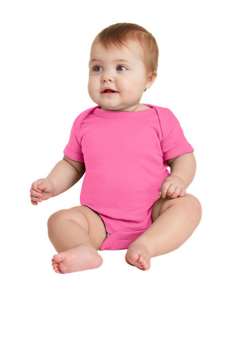 Infant Baby Rib Bodysuit - Hot Pink