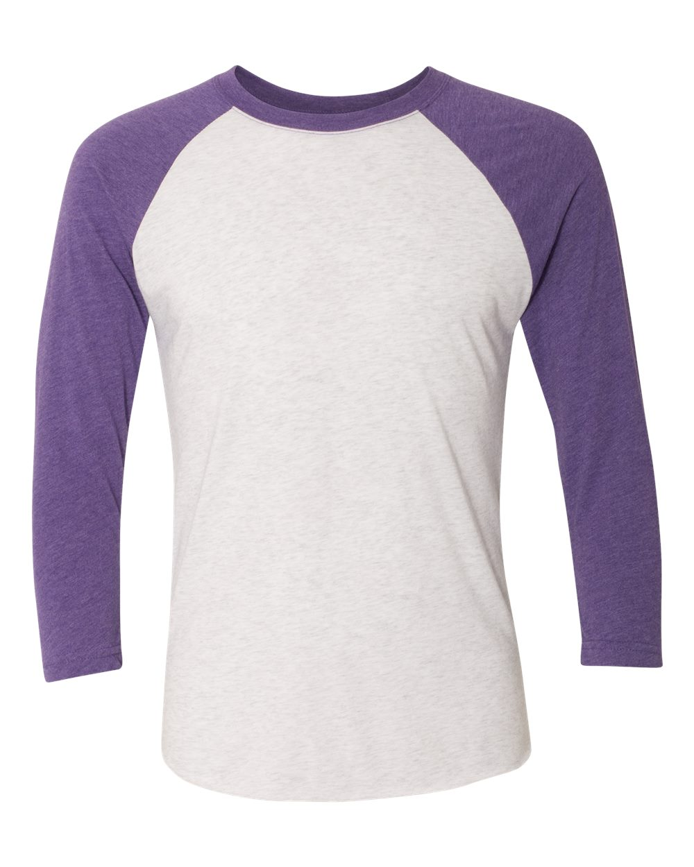 Unisex Triblend 3/4-Sleeve Raglan - Purple Rush / Heather White