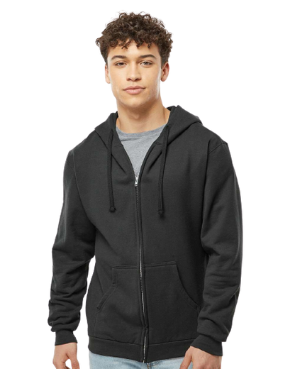 Unisex Fleece Zip Hoodie - Black