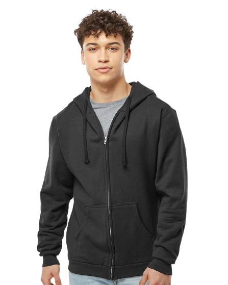 Unisex Fleece Zip Hoodie - Black