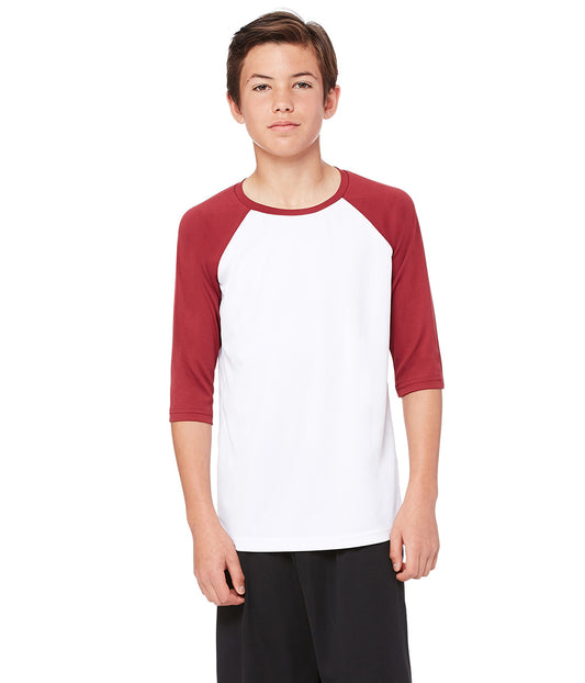 Youth Baseball T-Shirt - White / Sport Maroon
