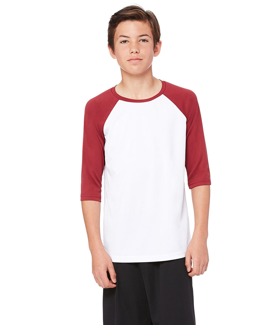 Youth Baseball T-Shirt - White / Sport Maroon