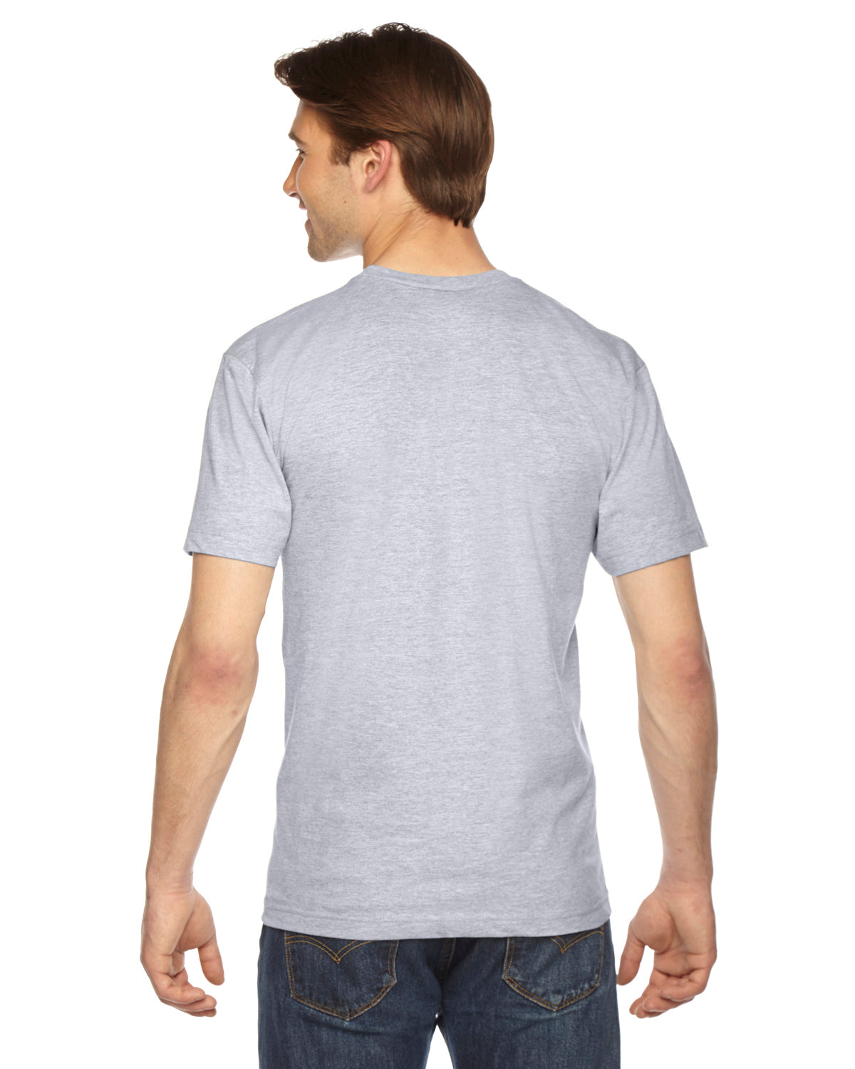 Unisex Fine Jersey Short-Sleeve V-Neck T-Shirt - Ash Gray