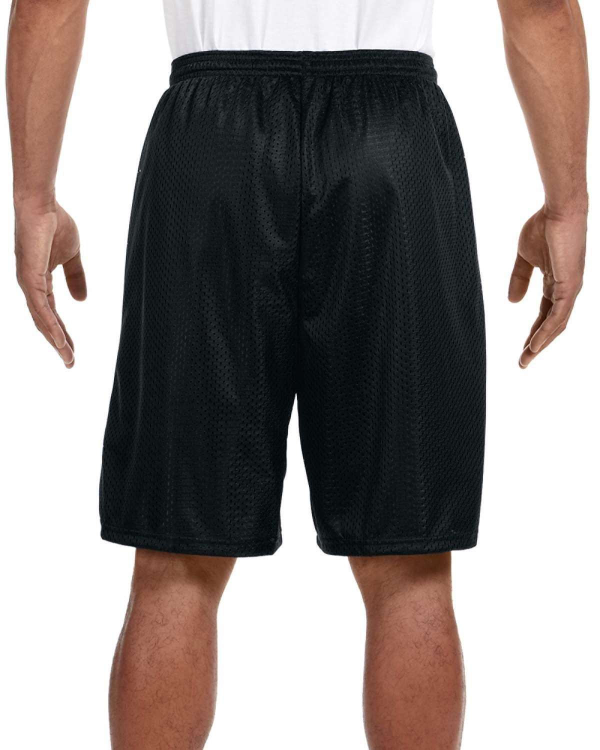 Unisex Nine Inch Inseam Mesh Short - Black