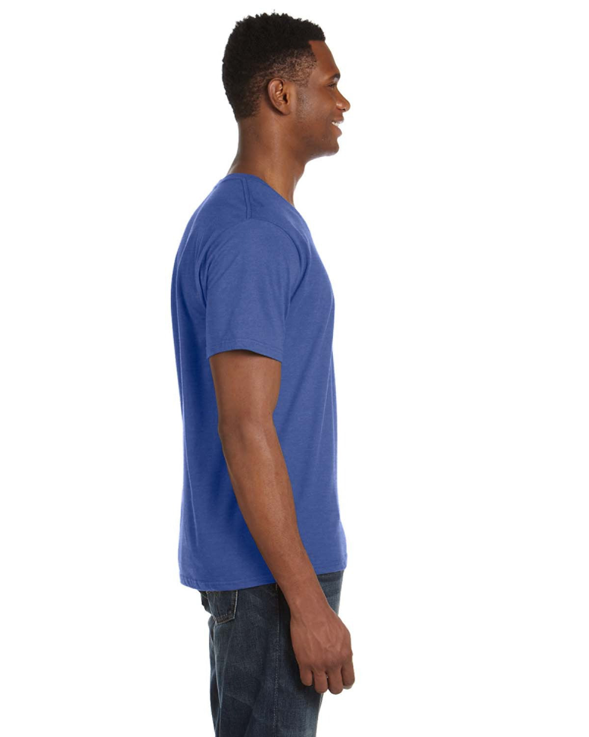 Unisex Lightweight V-Neck T-Shirt - Heather Blue