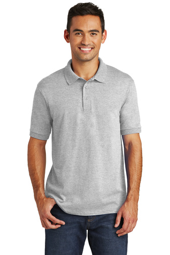Unisex Core Blend Jersey Knit Polo - Ash