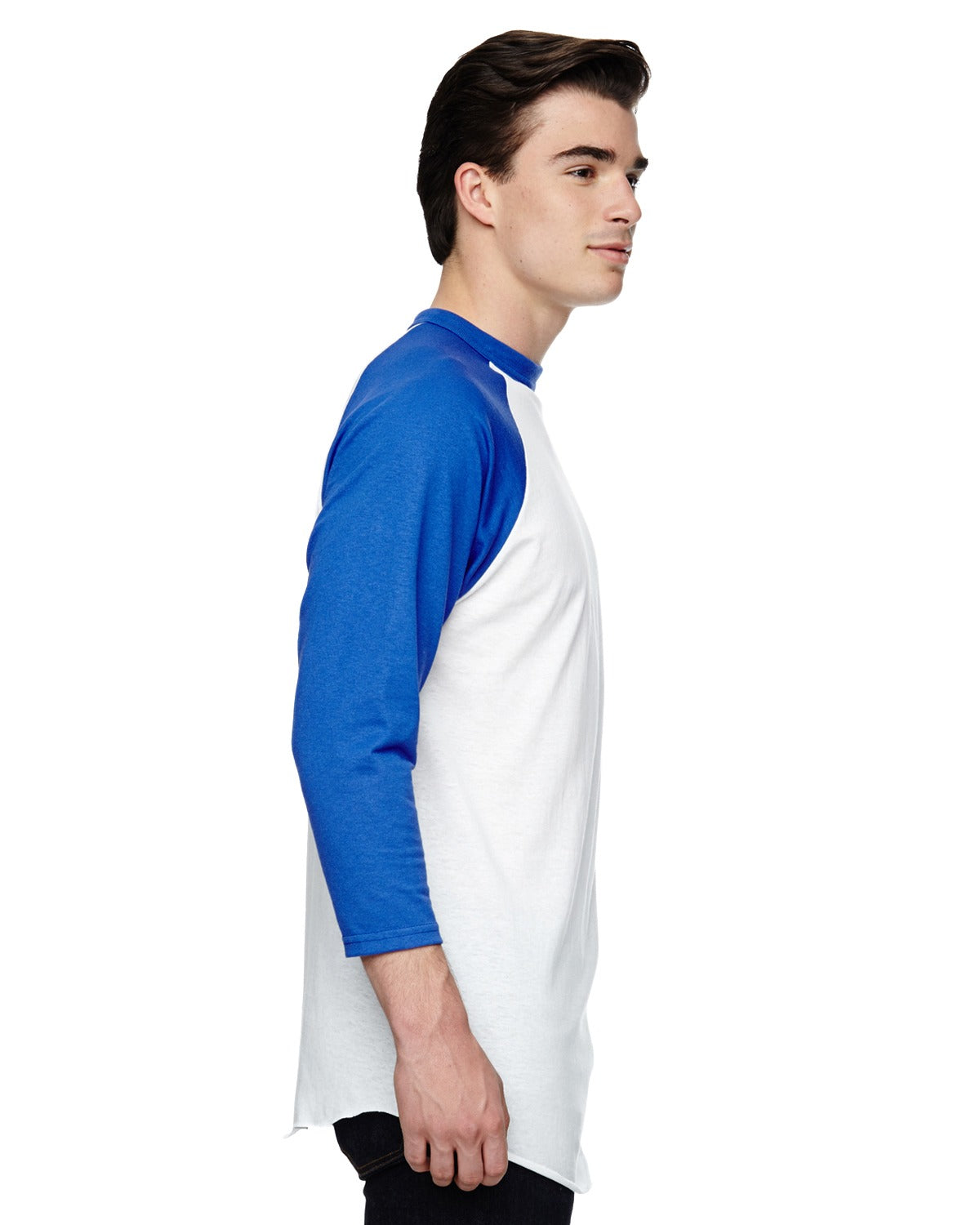 Unisex 3/4-Sleeve Baseball Jersey - White / Royal