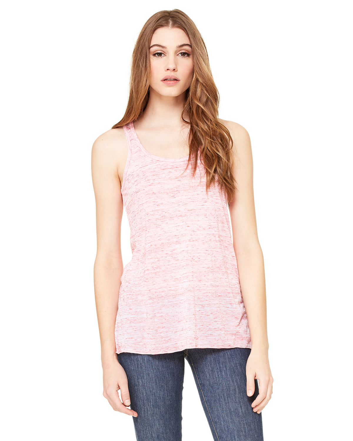 Women's Flowy Racerback Tank - Red Marble