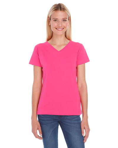 Women's Premium Jersey V-Neck T-Shirt - Hot Pink
