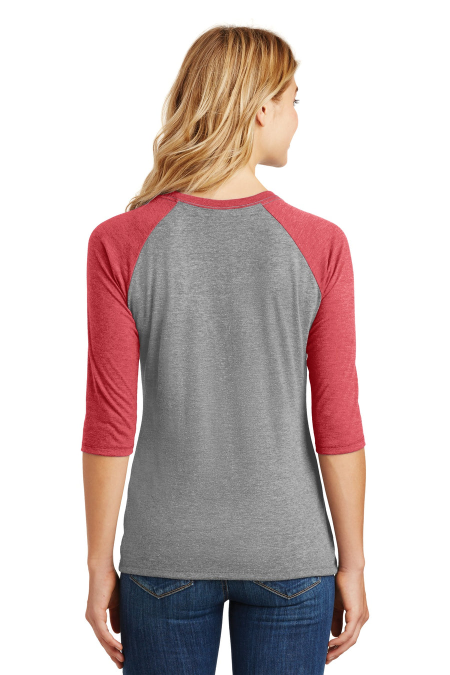 Women's Perfect Tri 3/4-Sleeve Raglan - Red Fr / Gray Fr
