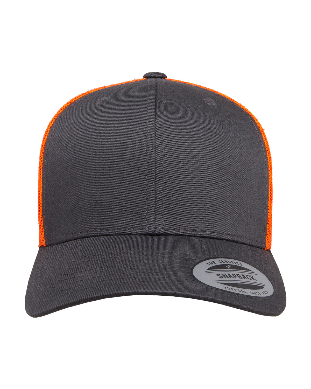 Unisex Retro Trucker Cap - Charcoal / Neon Orange