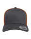Yupoong 6606 - Unisex Retro Trucker Cap - Charcoal / Neon Orange
