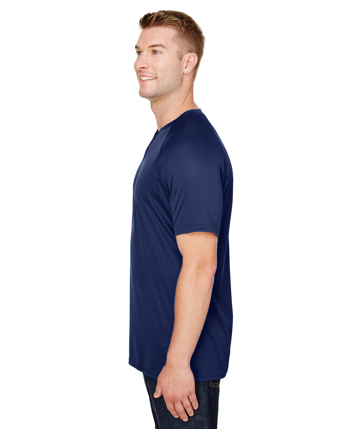 Unisex Attain 2-Button Baseball Jersey - Navy