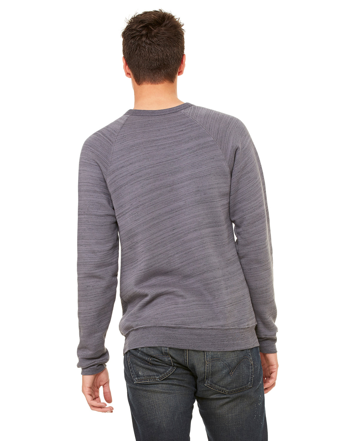 Unisex Sponge Fleece Raglan Sweatshirt - Dark Gray Marble Fleece