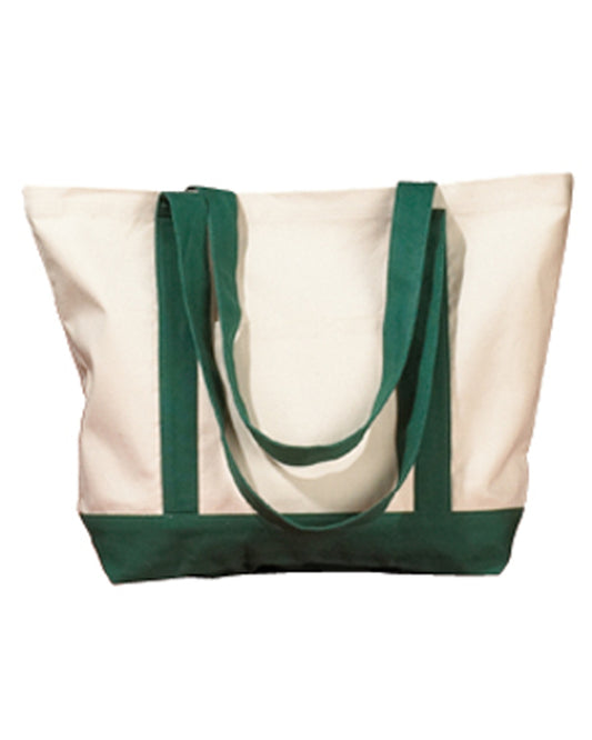 Canvas Boat Tote - Natural / Forest