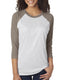 Next Level 6051 - Unisex Triblend 3/4-Sleeve Raglan - Vintage Gray / Heather White
