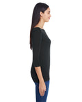 Women's Stretch 3/4 Sleeve T-Shirt - Black