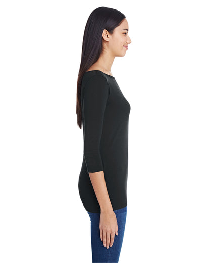 Women's Stretch 3/4 Sleeve T-Shirt - Black