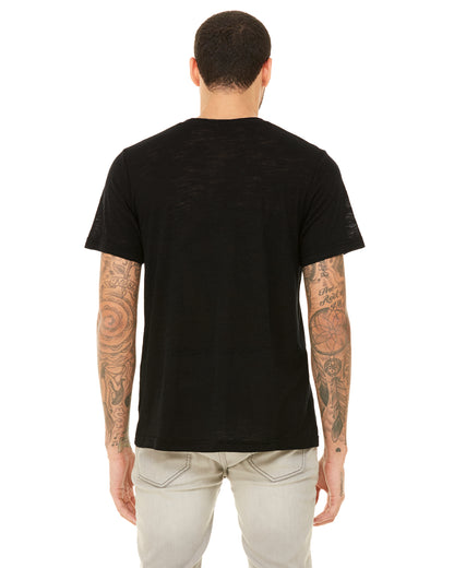 Unisex Poly-Cotton Short-Sleeve T-Shirt - Solid Black Slub