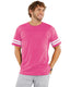 LAT 6937 - Men's Football T-Shirt - Vintage Heather Pink / Bd White